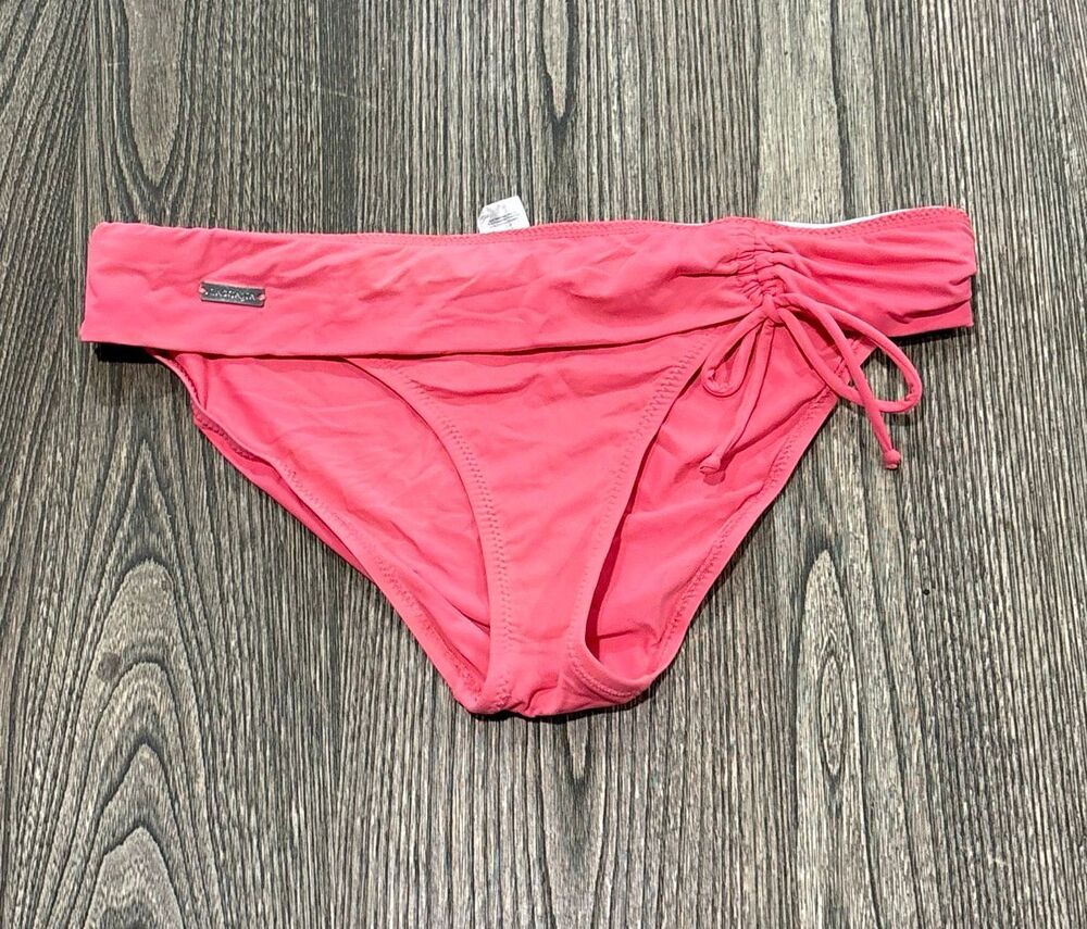 Lascana Women's Foldover Waist Swim Bikini Bottom Coral Pink Size 4